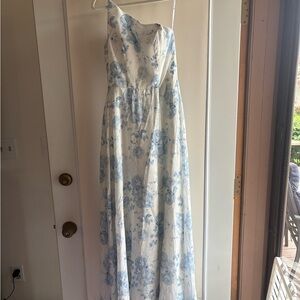 AW Bridal Elegant Blue Floral Women's Bridesmaid Dress